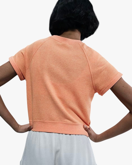 Top Nike de felpa francesa de manga corta para mujer