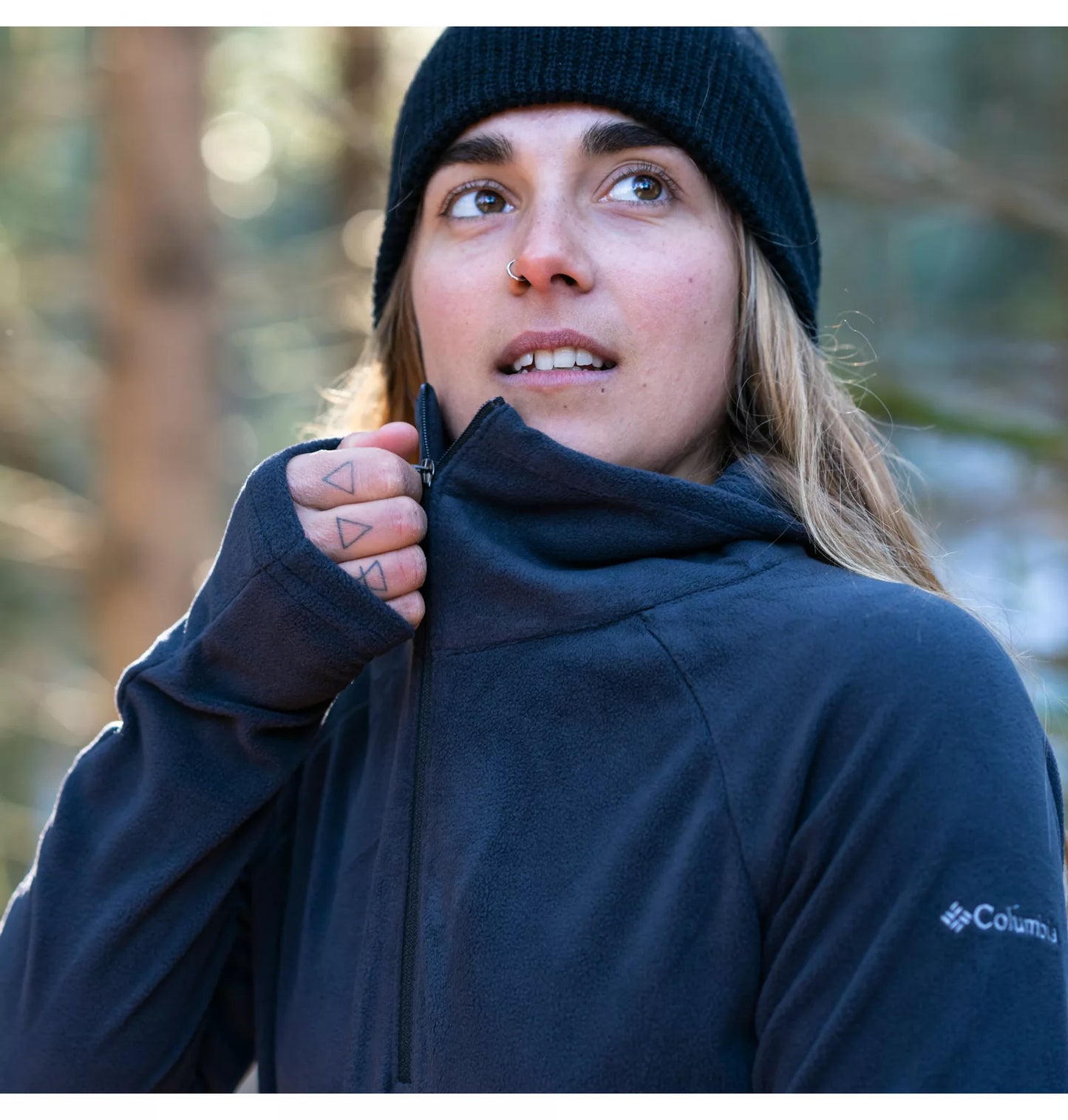 Polar Columbia Negro Para Mujer 1/4 Cierre