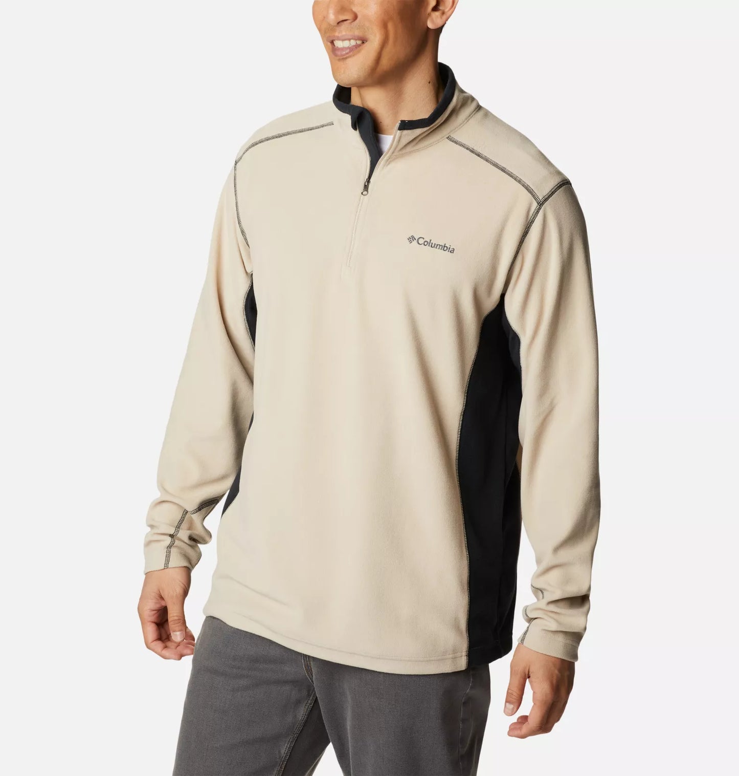 Polar Columbia Beige Para Hombre 1/4 Cierre